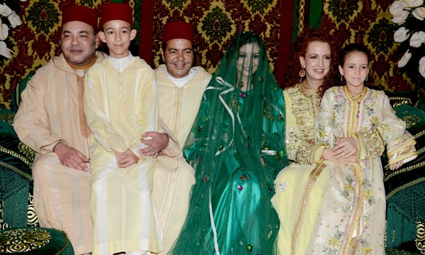 Mohammed VI e famiglia  con Principe Moulay Rachid e sposa